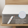 Topper Matrimoniale in cotone 100% Made in Italy, ultra morbido, comodo e traspirante. Aggiunge comfort, sostegno e igiene al tuo materasso per un riposo perfetto ogni notte.